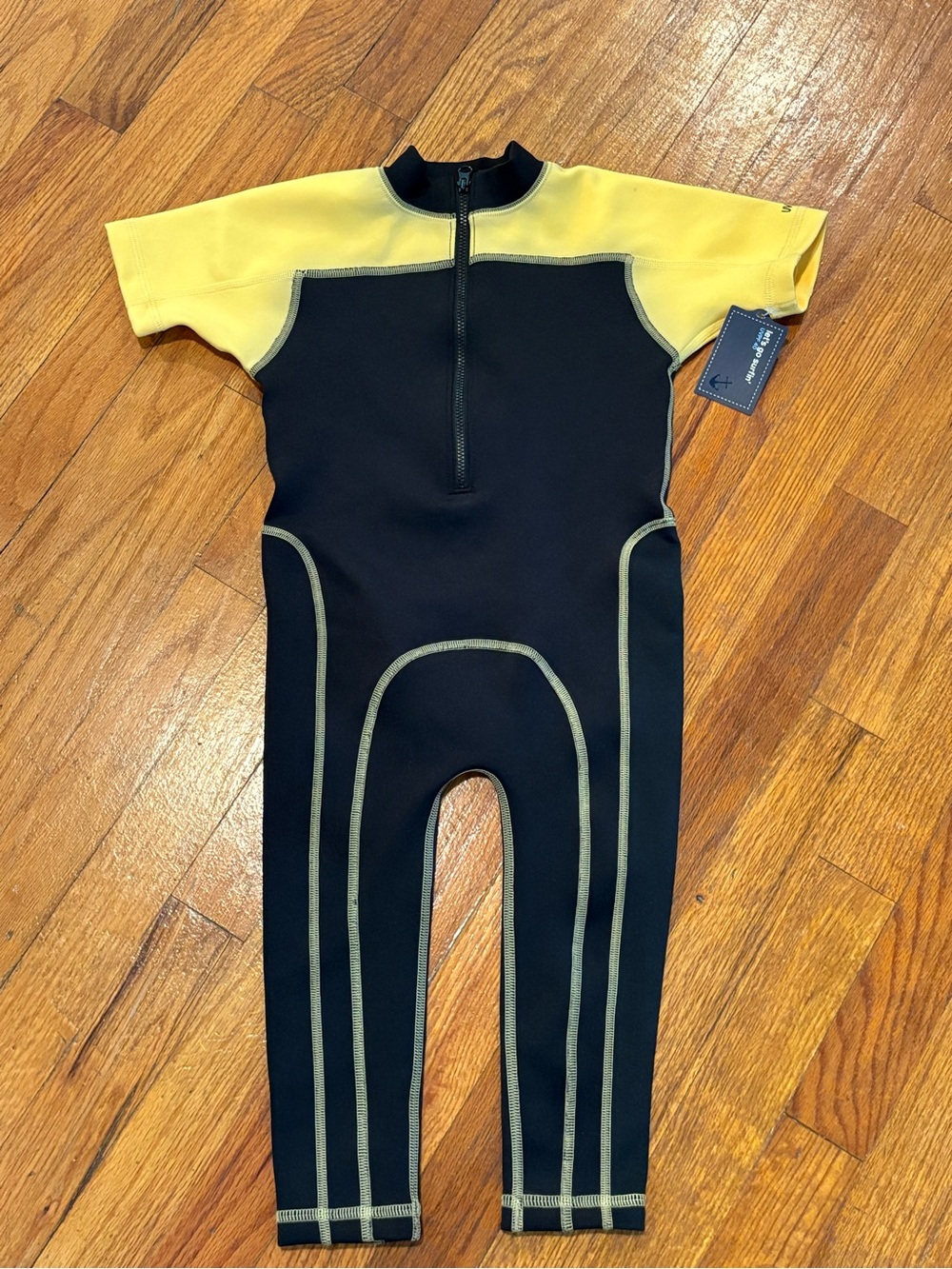 GAP Black and Yellow Surf Neoprene Wetsuit 40 UVPF 2-3 yr